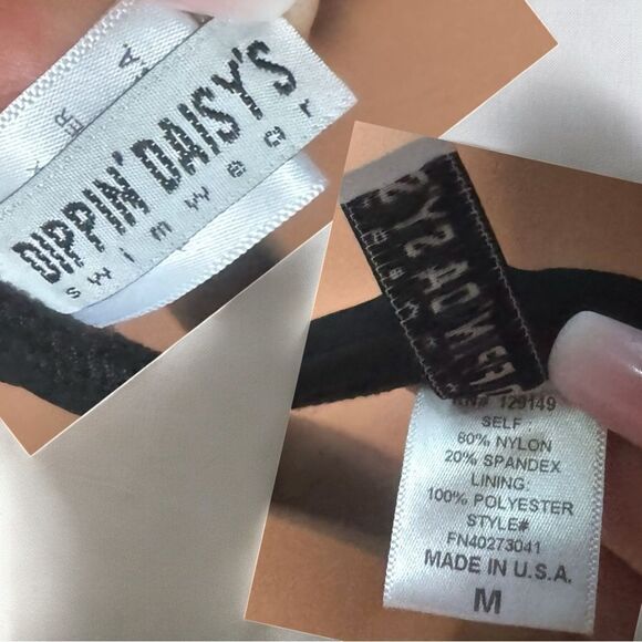 Dipping’ Daisies Swimwear l Cute Black Top Double strap design l Pull-on l EUC - Picture 5 of 9